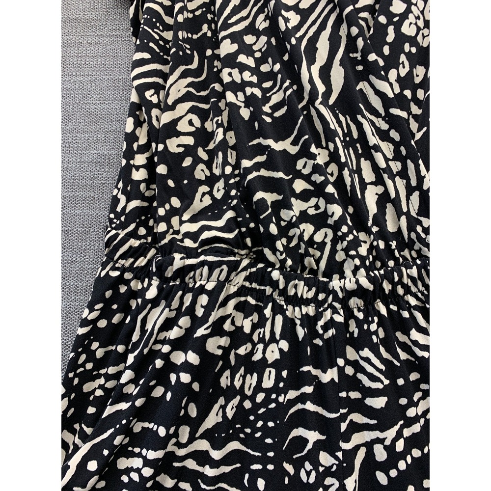 Peyton Jensen Jumpsuit Womens Medium Black Beige Animal Print Spaghetti Straps - Picture 8 of 14
